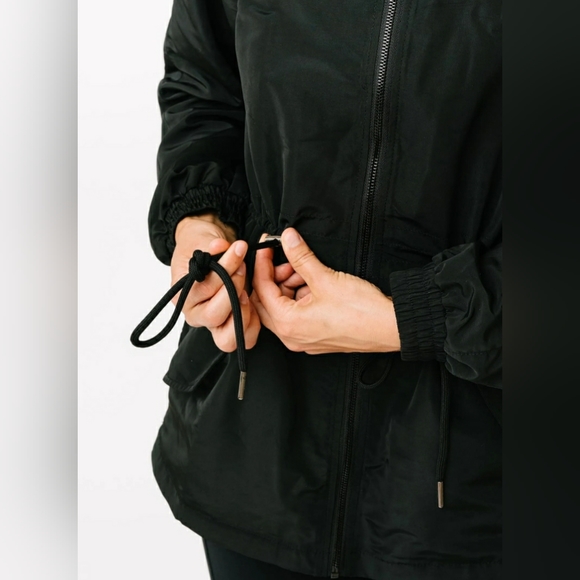 Zyia Black Drawstring Hooded Jacket - Picture 5 of 6